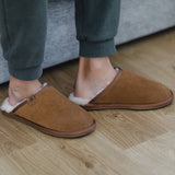 Ellis Mens Sheepskin Mule Slipper - Chestnut