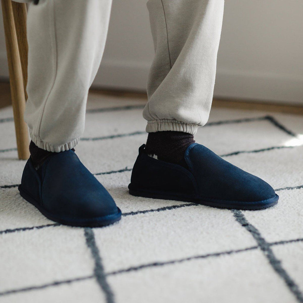 Sheepskin turn slipper - Navy Main