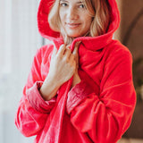 Women's Hooded Dressing Gown - Fuchsiaberry