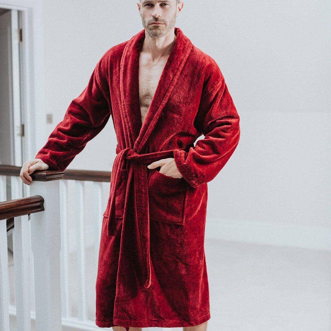 Buy Berry Red Supersoft Ribbed Dressing Gown from Next Austria