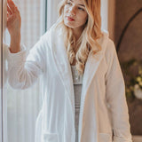Women's Hooded Dressing Gown - White