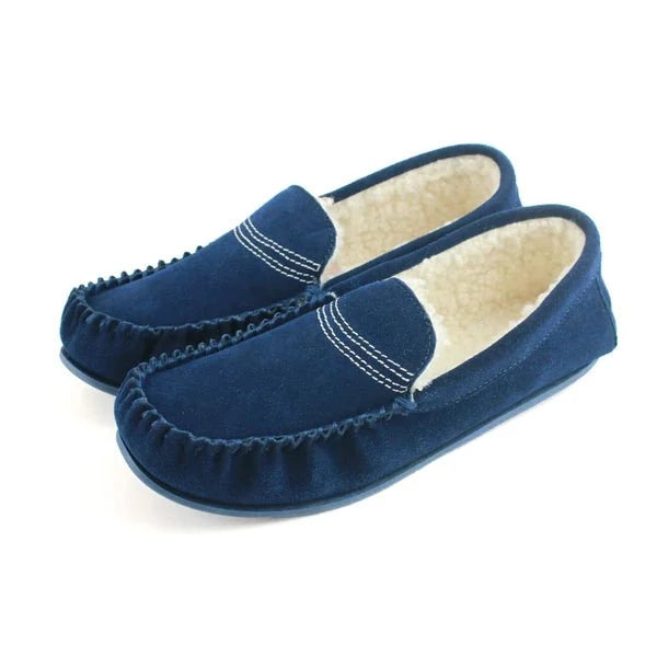 Bethany Ladies Suede Moccasin Blue Bown of London