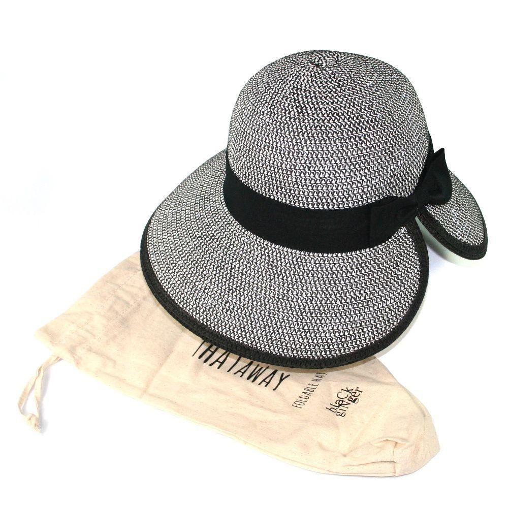 Black Open Back Foldable Hat With Bow Main Image