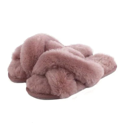 Delilah Ladies Sheepskin Slider - Mink product Image
