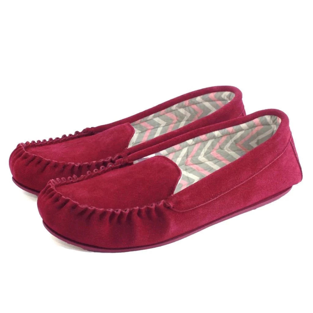 Ffion Ladies Suede Moccasin - Wine Product Image