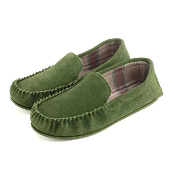 Harris Mens Fabric Lined Moccasin Hard Sole - Olive Product Image