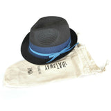 Trilby Ribbon Detail Foldable Hat - Dark Blue