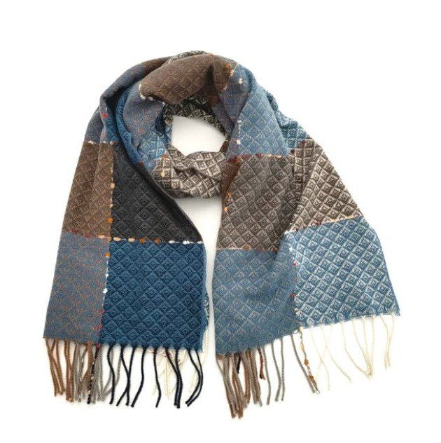 Sazak - Criss Cross Thick Scarf - Warm Sapphire | Bown of London