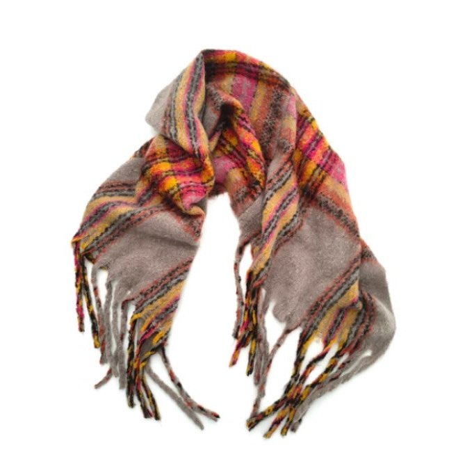 Demre - Extra Thick Scarf - Heather And Hot Pink | Bown of London